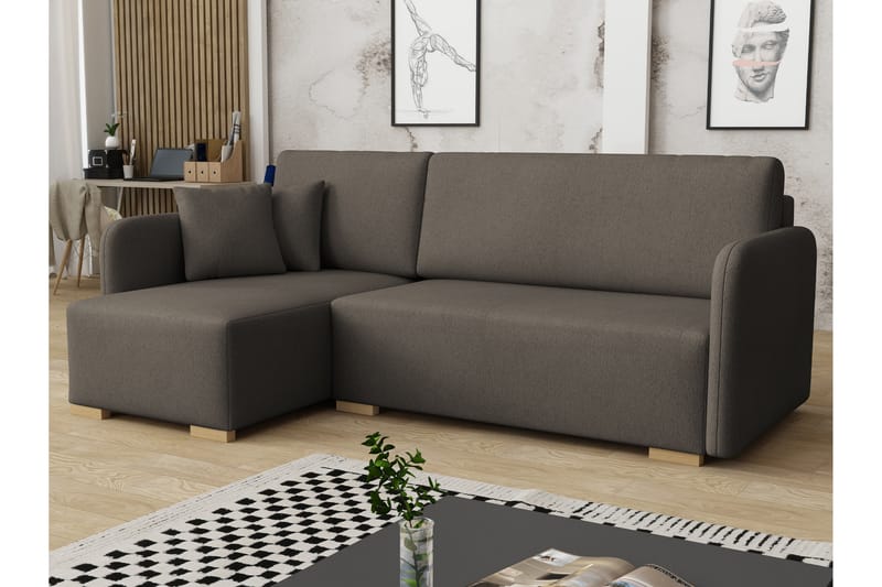 Amelus Bäddsoffa m. Divan 4-sits - Brun - Möbler - Soffa - Bäddsoffa