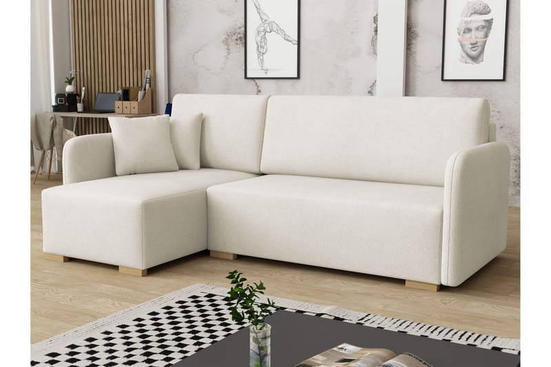 Amelus Bäddsoffa m. Divan 4-sits - Vit - Möbler - Soffa - Bäddsoffa