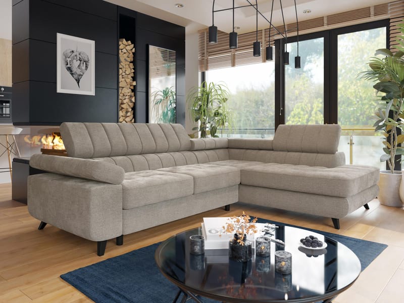 Amshyttan 4-sits Bäddsoffa med Schsälong Höger - Beige - Möbler - Soffa - Bäddsoffa