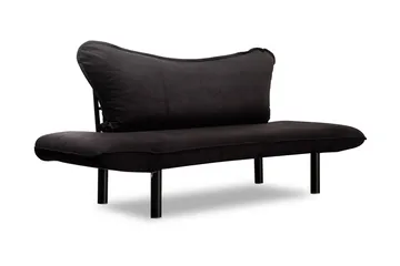 Annabelle 2-sits Längsbäddad Fällbar Bäddsoffa 66x182 cm i Sammet - Svart - Möbler - Soffa - Bäddsoffa