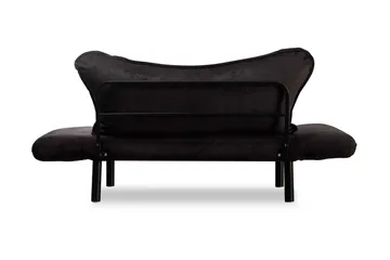 Annabelle 2-sits Längsbäddad Fällbar Bäddsoffa 66x182 cm i Sammet - Svart - Möbler - Soffa - Bäddsoffa