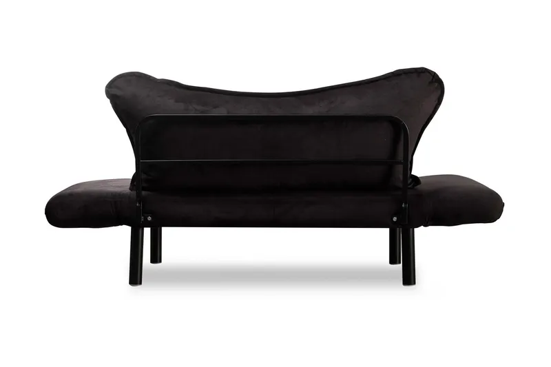 Annabelle 2-sits Längsbäddad Fällbar Bäddsoffa 66x182 cm i Sammet - Svart - Möbler - Soffa - Bäddsoffa