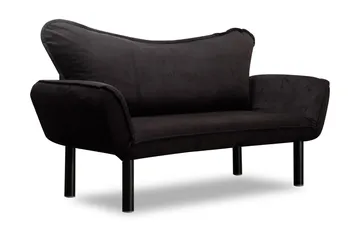 Annabelle 2-sits Längsbäddad Fällbar Bäddsoffa 66x182 cm i Sammet - Svart - Möbler - Soffa - Bäddsoffa