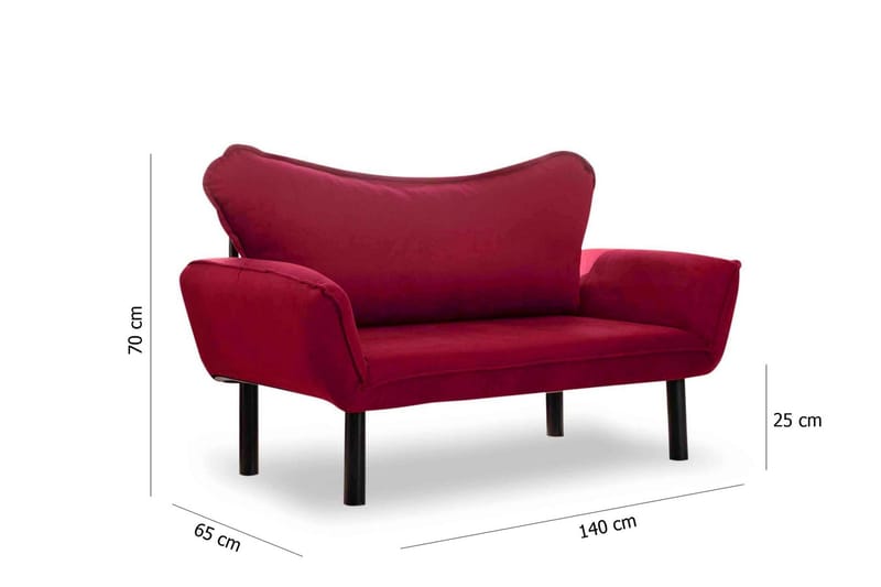 Annabelle Bäddsoffa 2-sits - Vinröd - Möbler - Soffa - Bäddsoffa