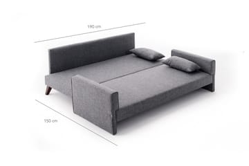 Antigua 3-sits Längsbäddad Bäddsoffa 150x190 cm i Tyg - Grå - Möbler - Soffa - Bäddsoffa