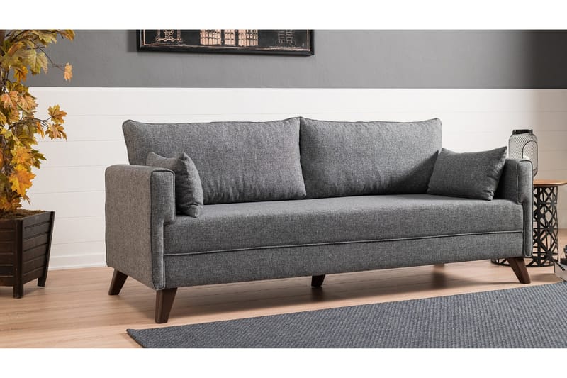 Antigua 3-sits Längsbäddad Bäddsoffa 150x190 cm i Tyg - Grå - Möbler - Soffa - Bäddsoffa