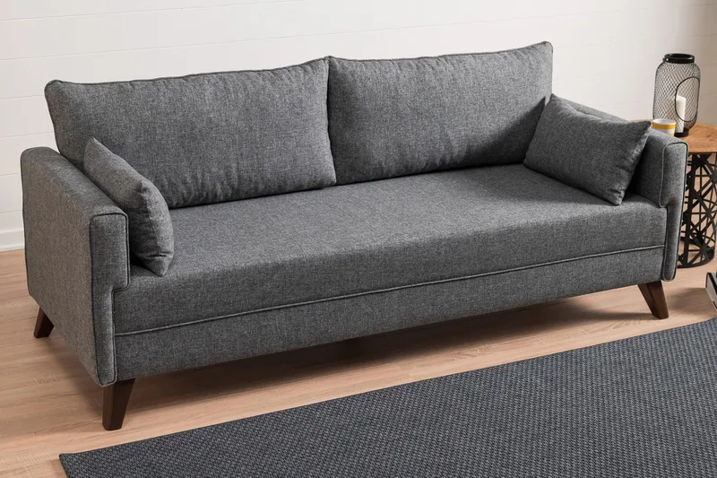 Antigua 3-sits Längsbäddad Bäddsoffa 150x190 cm i Tyg - Grå - Möbler - Soffa - Bäddsoffa
