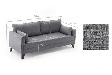Antigua Bäddsoffa 3-sits - Grå - Möbler - Soffa - Bäddsoffa