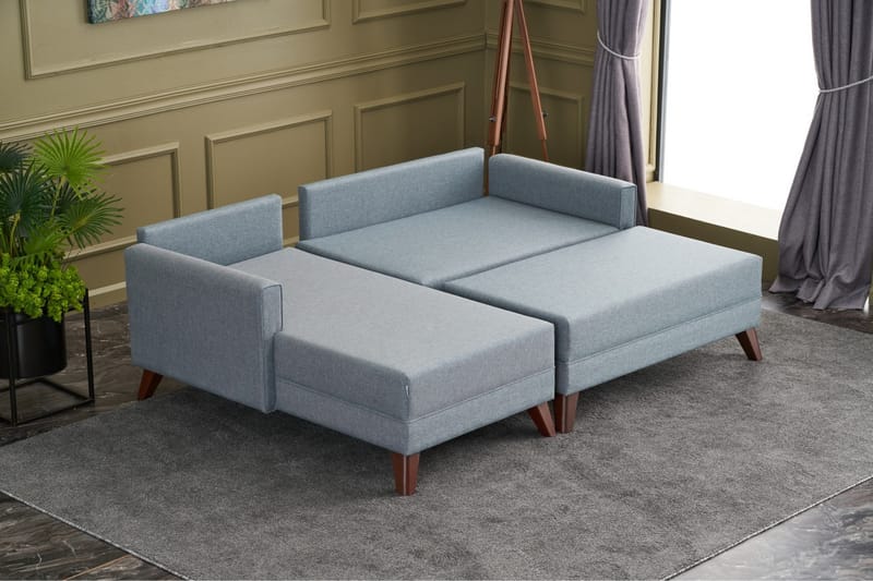 Antigua Bäddsoffa med Divan Vänster - Blå/Brun - Möbler - Soffa - Bäddsoffa