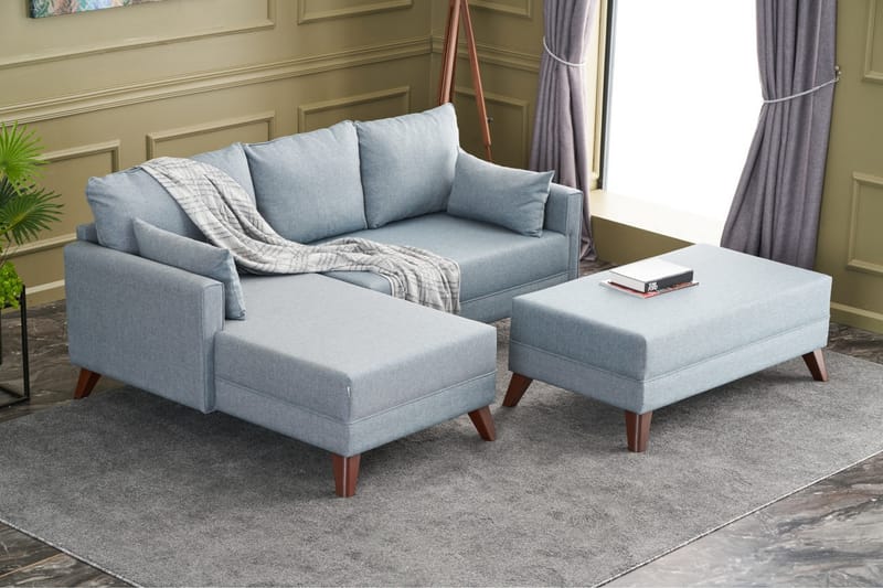 Antigua Bäddsoffa med Divan Vänster - Blå/Brun - Möbler - Soffa - Bäddsoffa