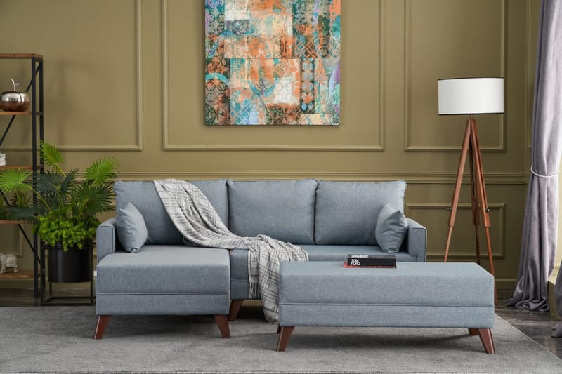 Antigua Bäddsoffa med Divan Vänster - Blå/Brun - Möbler - Soffa - Bäddsoffa