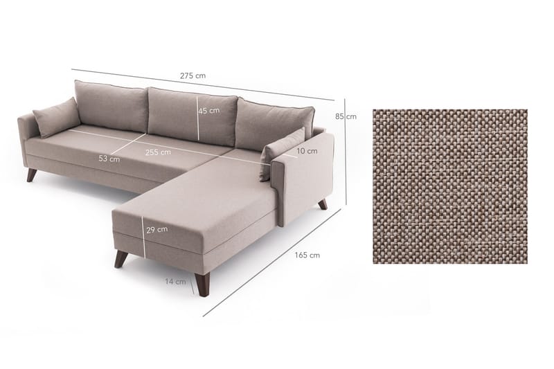Antigua Divanbäddsoffa Höger - Beige - Möbler - Soffa - Bäddsoffa
