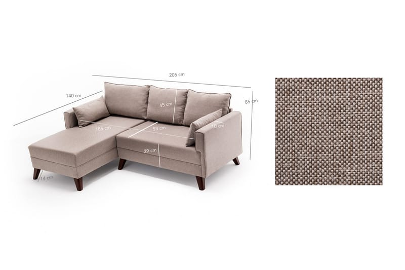 Antigua Divanbäddsoffa Vänster - Beige - Möbler - Soffa - Divansoffor & schäslongsoffa