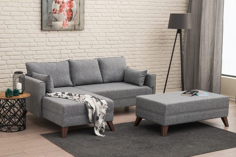 Antigua Divanbäddsoffa Vänster - Grå - Möbler - Soffa - Bäddsoffa - Bäddsoffa divan