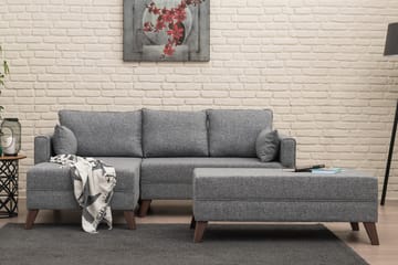 Antigua Divanbäddsoffa Vänster - Grå - Möbler - Soffa - Bäddsoffa - Bäddsoffa divan
