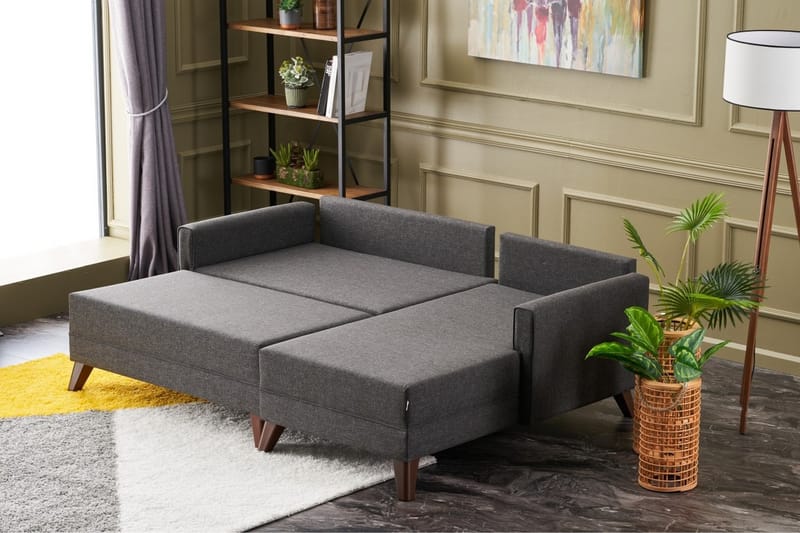 Antigua Mini Bäddsoffa med Divan Höger - Antracit/Brun - Möbler - Soffa - Bäddsoffa