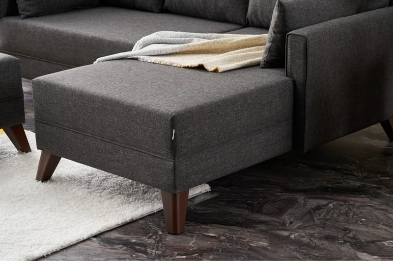 Antigua Mini Bäddsoffa med Divan Höger - Antracit/Brun - Möbler - Soffa - Bäddsoffa