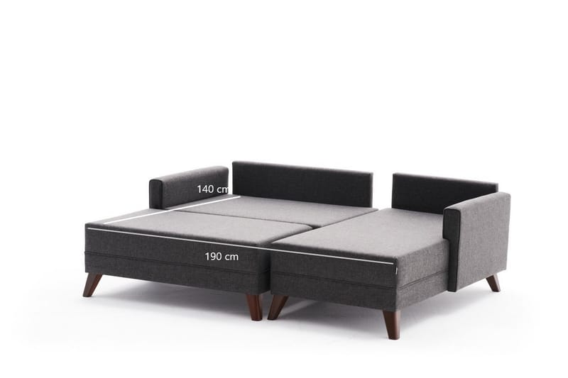 Antigua Mini Bäddsoffa med Divan Höger - Antracit/Brun - Möbler - Soffa - Bäddsoffa