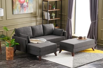 Antigua Mini Bäddsoffa med Divan Vänster - Antracit/Brun - Möbler - Soffa - Bäddsoffa