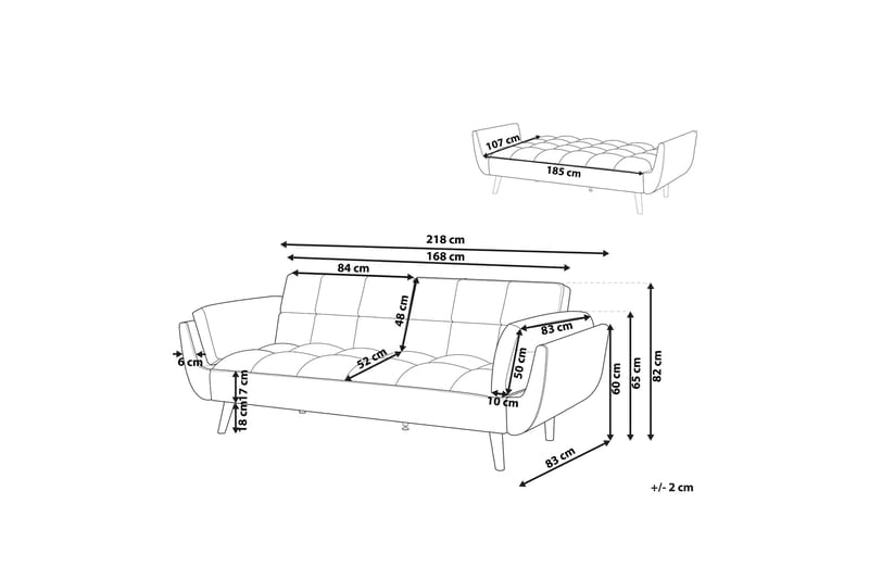 Asaby 3-sits Bäddsoffa - Sammet/Mörkblå - Möbler - Soffa - Bäddsoffa