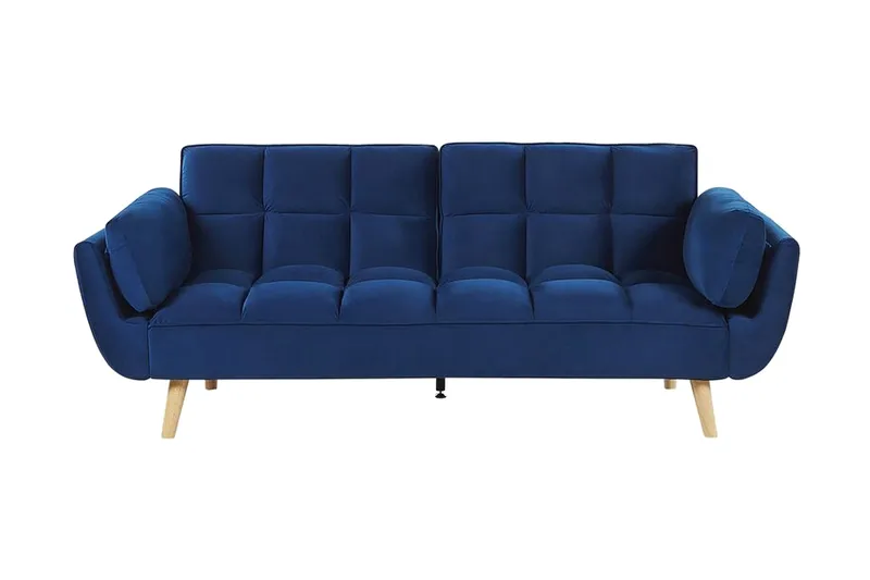 Asaby 3-sits Rektangulär Längsbäddad Bäddsoffa 107x185 cm i Sammet, Blå