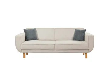 Austen 3-sits Bäddsoffa 66x189 cm i Tyg - Gräddvit - Möbler - Soffa - Bäddsoffa