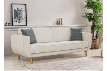 Austen 3-sits Bäddsoffa 66x189 cm i Tyg - Gräddvit - Möbler - Soffa - Bäddsoffa