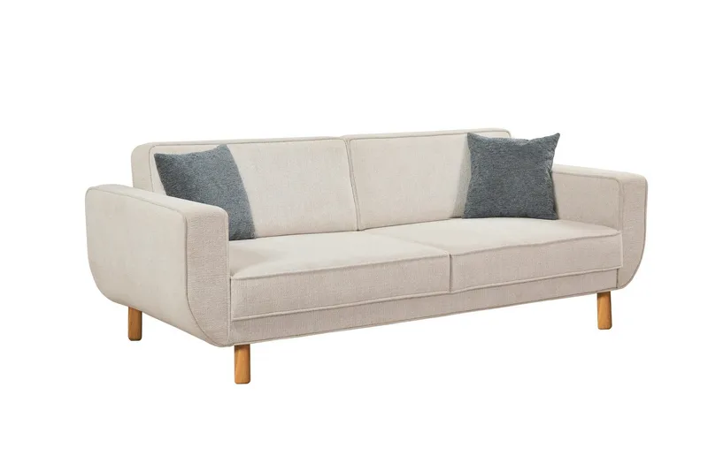 Austen 3-sits Bäddsoffa 66x189 cm i Tyg, Gräddvit