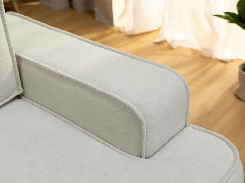 Avignon 3-sits Bäddsoffa 147x208 cm med Förvaring i Bouclé - Grå - Möbler - Soffa - Bäddsoffa