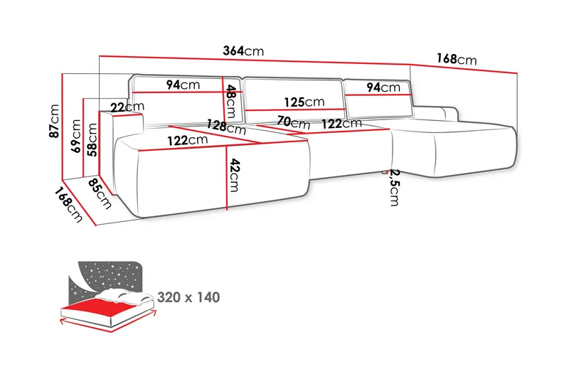 Avignon Bäddsoffa Dubbeldivan 5-sits - Beige - Möbler - Soffa - Bäddsoffa