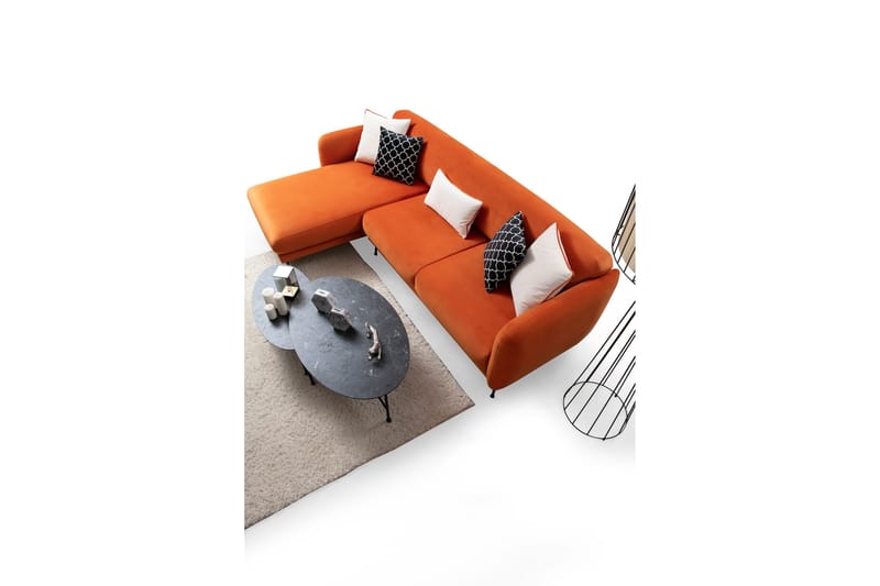 Azeriah Bäddsoffa med Divan Vänster - Orange - Möbler - Soffa - Bäddsoffa