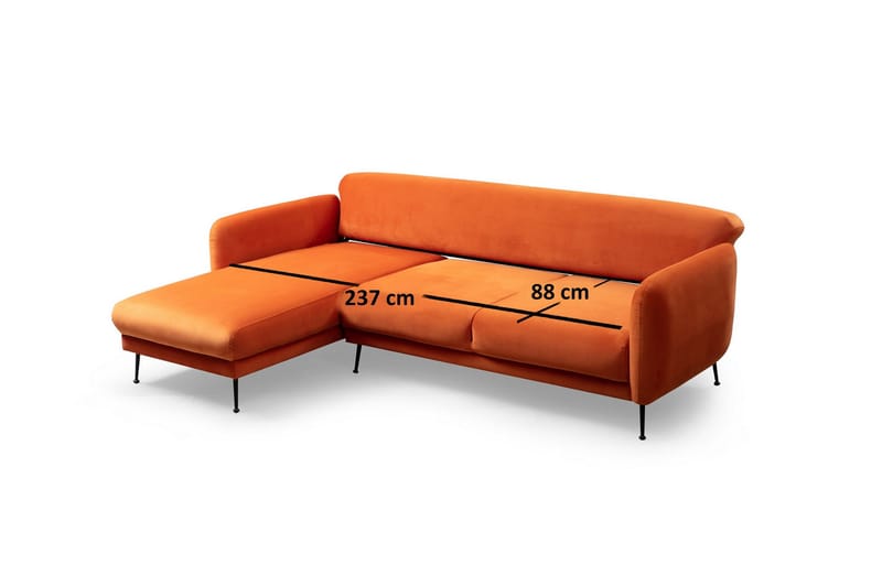 Azeriah Bäddsoffa med Divan Vänster - Orange - Möbler - Soffa - Bäddsoffa