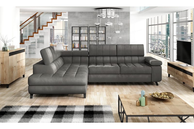 Azoulay Hörnsoffa Vänster - Grå - Möbler - Soffa - Bäddsoffa