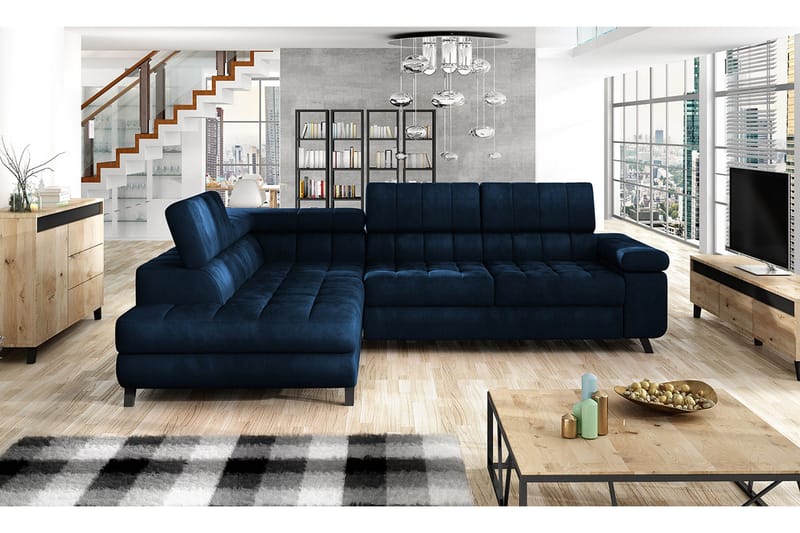 Azoulay Hörnsoffa Vänster - Mörkblå - Möbler - Soffa - Bäddsoffa