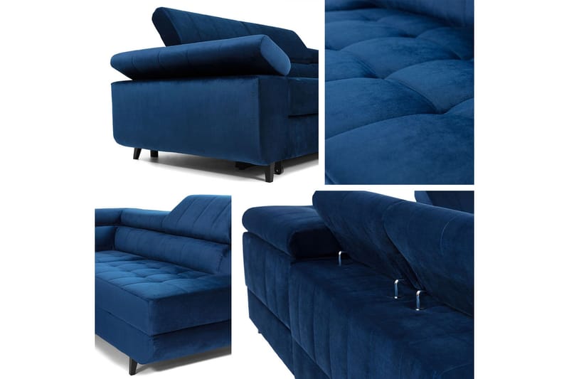 Azoulay Hörnsoffa Vänster - Mörkblå - Möbler - Soffa - Bäddsoffa