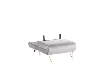 Bäddsoffa 1-sits sammet grå VESTFOLD - Grå - Möbler - Soffa - Bäddsoffa