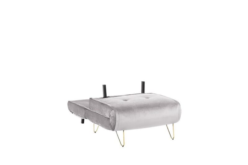 Bäddsoffa 1-sits sammet grå VESTFOLD - Grå - Möbler - Soffa - Bäddsoffa