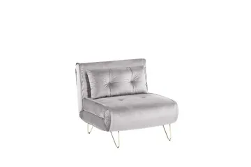 Bäddsoffa 1-sits sammet grå VESTFOLD - Grå - Möbler - Soffa - Bäddsoffa