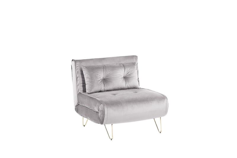Bäddsoffa 1-sits sammet grå VESTFOLD - Grå - Möbler - Soffa - Bäddsoffa