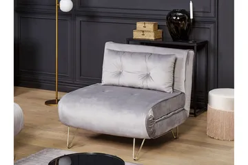 Bäddsoffa 1-sits sammet grå VESTFOLD - Grå - Möbler - Soffa - Bäddsoffa