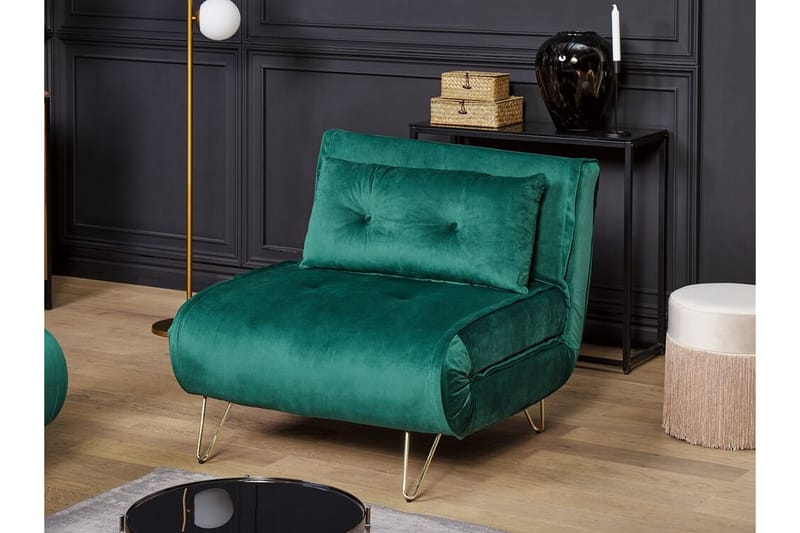 Bäddsoffa 1-sits sammet mörkgrön VESTFOLD - Grön - Möbler - Soffa - Bäddsoffa