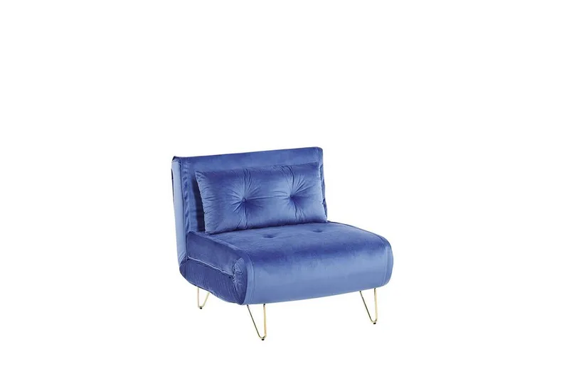 Bäddsoffa 1-sits sammet marinblå VESTFOLD, undefined