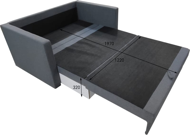 Bäddsoffa 2-sits 139 cm bred - Antracit - Möbler - Soffa - Bäddsoffa