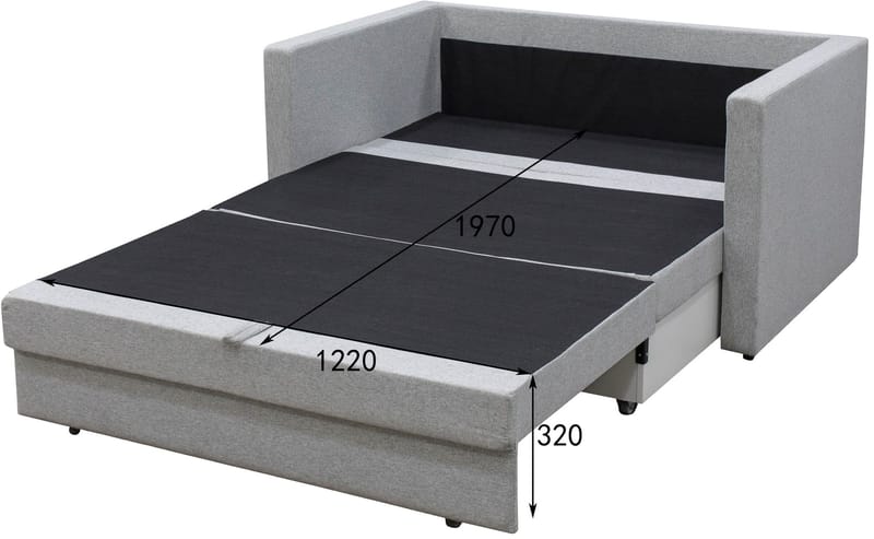 Bäddsoffa 2-sits grå - Grå - Möbler - Soffa - Bäddsoffa