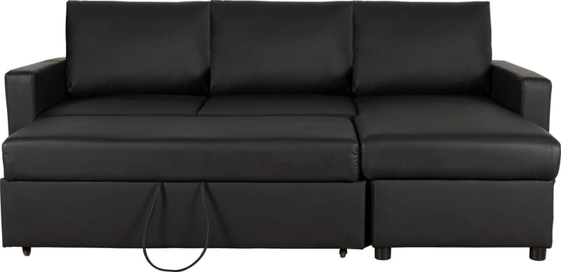 Bäddsoffa 218 cm PU-läder svart - Dream - svart - Möbler - Soffa - Bäddsoffa