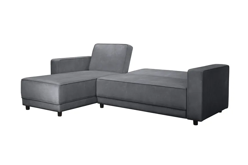Bäddsoffa Allie Antracit, Sammet, 82x229x154 cm - Antracit, Sammet, 82x229x154 cm - Möbler - Soffa - Bäddsoffa