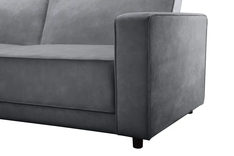 Bäddsoffa Allie Antracit, Sammet, 82x229x154 cm - Antracit, Sammet, 82x229x154 cm - Möbler - Soffa - Bäddsoffa