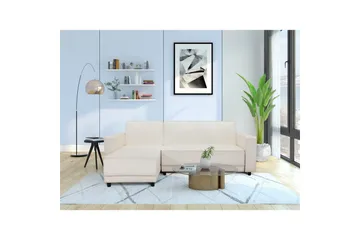 Bäddsoffa Allie Kräm, Sammet, 82x229x154 cm