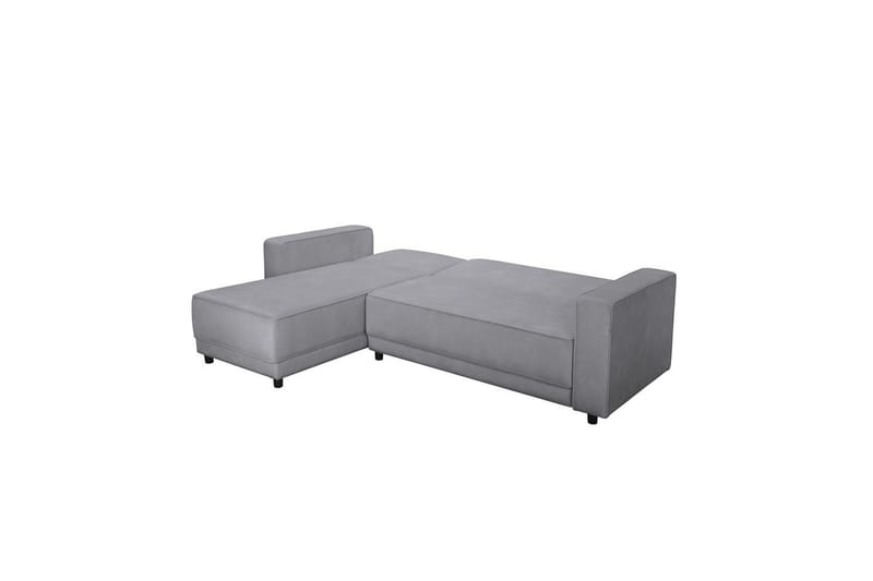 Bäddsoffa Allie Ljusgrå, Sammet, 82x229x154 cm - Ljusgrå, Sammet, 82x229x154 cm - Möbler - Soffa - Bäddsoffa