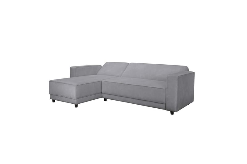 Bäddsoffa Allie Ljusgrå, Sammet, 82x229x154 cm - Ljusgrå, Sammet, 82x229x154 cm - Möbler - Soffa - Bäddsoffa